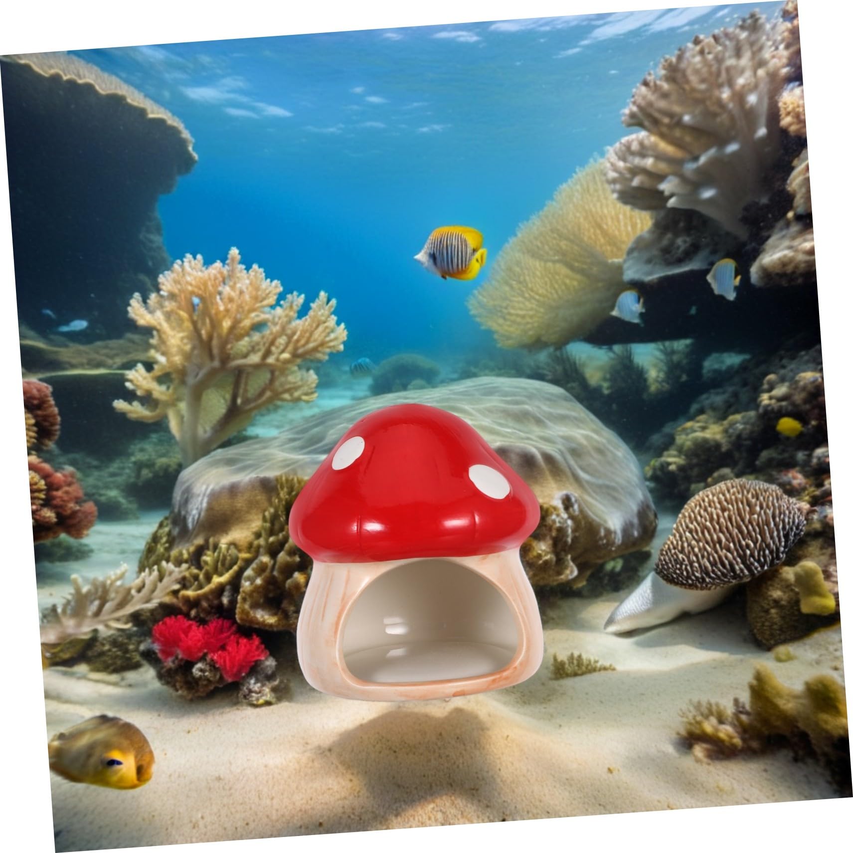 Hohopeti Fischhöhle Für Aquarium Goldfische Zuchthöhle Pilz Aquarium Dekor Garnelen Versteck Höhle Pilzhaus Kleine Garnelenhöhle Keramik Pilzhaus Ornament Betta