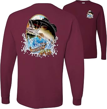Largemouth Bass Fish Fishling Lovers Front and Back Mens Long Sleeves