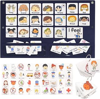 CHEFAN Feelings Chart and 40pcs Pocket Autism Communication Card