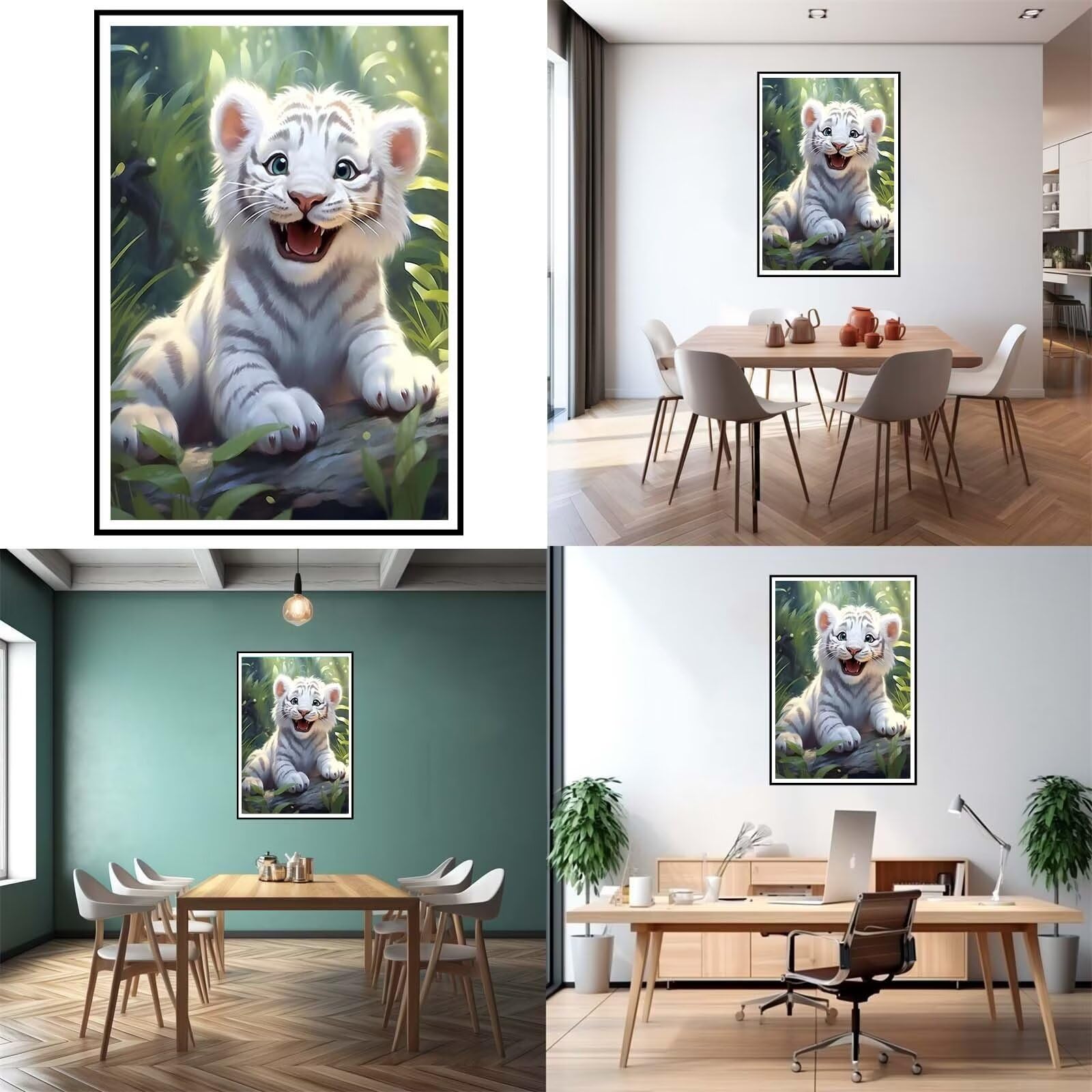 5D DIY Diamante Art Pintura kit Completo, Diamond Painting Adultos Niños Rhinestone Bordado de Punto de Cruz Artes Pintura Painting, Cuadros Decor para Cuarto, Sala de Estar - (Tigre) 60x90cm