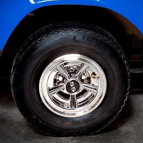 4 x 8 tapas de cubo de carrito de golf, cromadas, diseño universal compatible con EZGO, Club Car, Yamaha