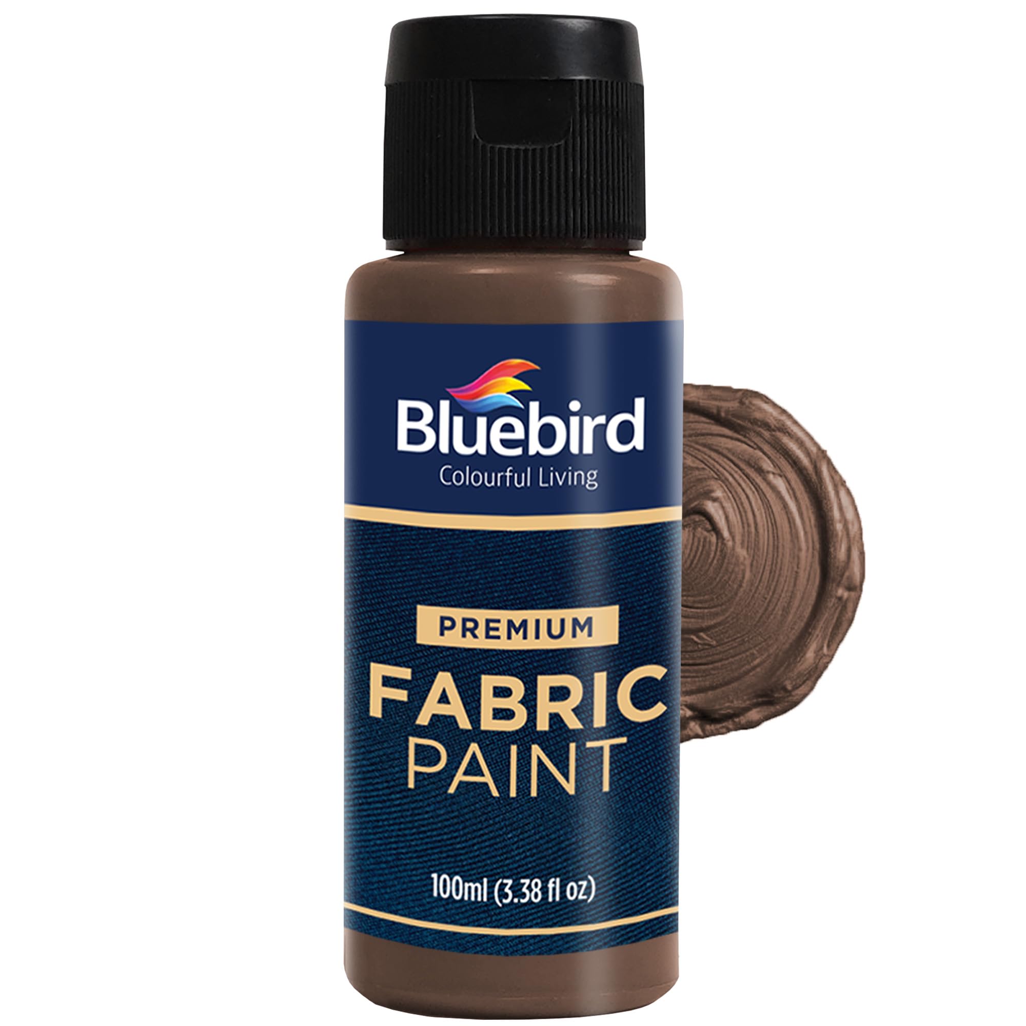 BLUEBIRD Fabric Paint, Vandyke Brown, 3.4 Fl Oz, Permanent Fabric Paints for Clothes, Furniture Upholstery