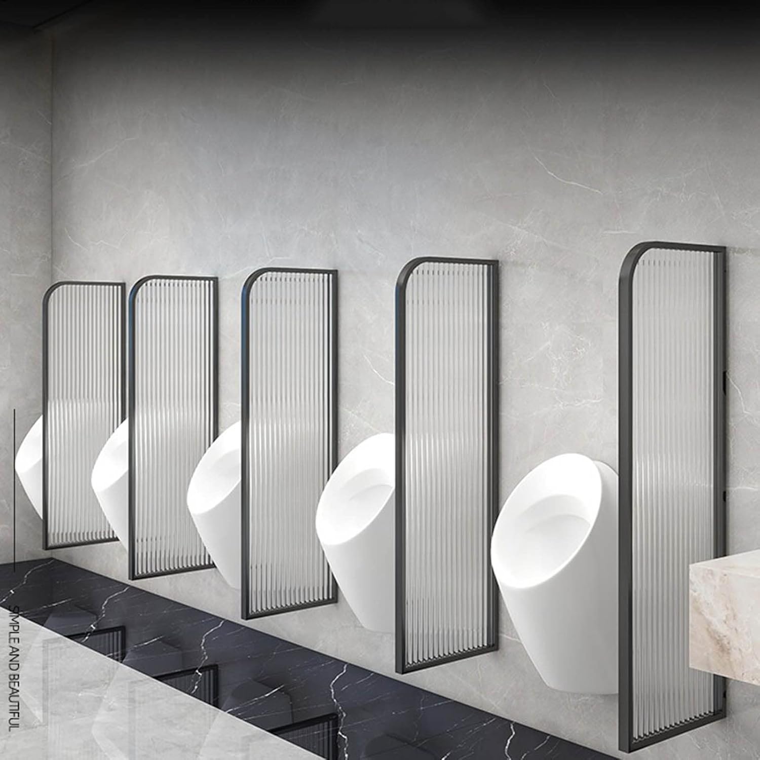 Stainless Steel Urinals Wall-Mounted Men's Flushing Urinal, 304 Stainless Steel Induction Adult Urinal Commercial Bathroom Toilet Urinal, Anti-Odor Anti-Clog Toilet Urine