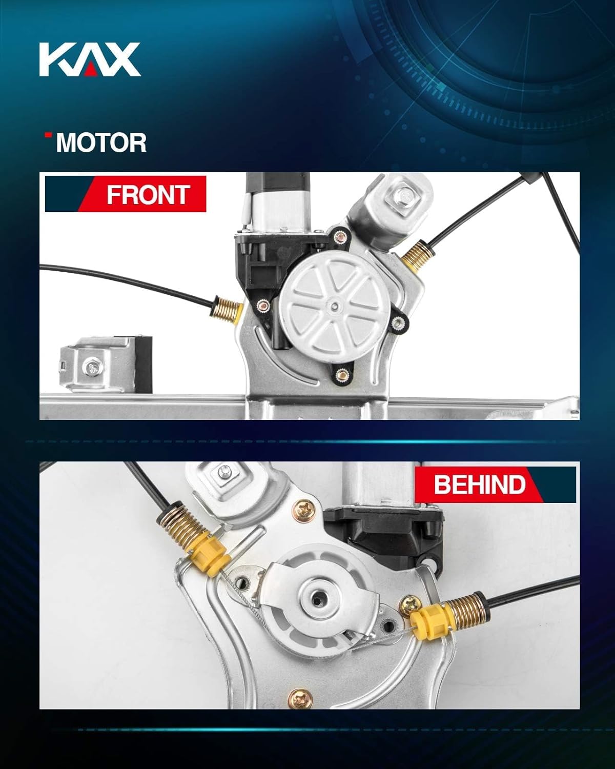 KAX 741-644 Power Window Regulator w/Motor Assembly Front Left Driver Side Compatible with Silverado 1500 Sierra 1500, Silverado Sierra 2500 HD, Yukon Tahoe Suburban 1500 Avalanche 1500 Escalade
