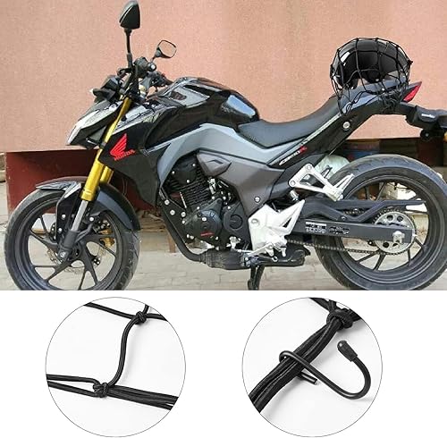 Miniatura 4 de Red de carga para motocicleta, paquete de 2 unidades de 15.7 x 15.7 pulgadas, red elástica resistente que se estira a 31.5 x 31.5 pulgadas, malla