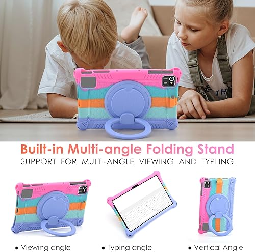 Miniatura 4 de DETUOSI Funda de silicona para TCL de 10.36 pulgadas con soporte de asa, funda de tableta de 10.36 pulgadas con soporte para bolígrafo, cubierta