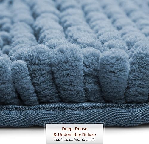 Miniatura 7 de Clara Clark Tapetes para baño de felpilla, tapetes de baño de felpa ultra suave, peludos para baño, lavables a máquina, antideslizantes, juego de 3