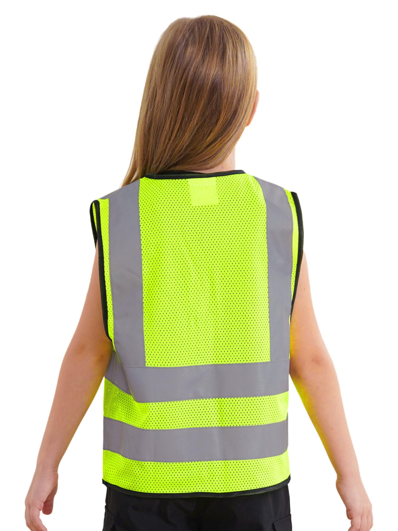 Oyolan Chaleco Reflector Niños Camiseta De Seguridad Amarillo Fluorescentes Para Al Aire Libre Chaleco Reflectante Bicicleta Para Escolares