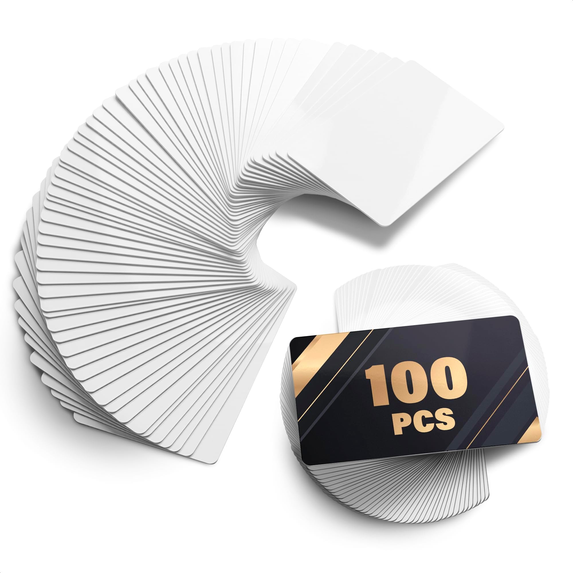 100 Pcs Metal Sublimation Blanks – Double-Sided Sublimation Business Card Blanks for Printing of Logos, Nameplates, and Custom Gifts – Smooth Finish Ultra-Thin Aluminum Alloy Cards in Pearl Color