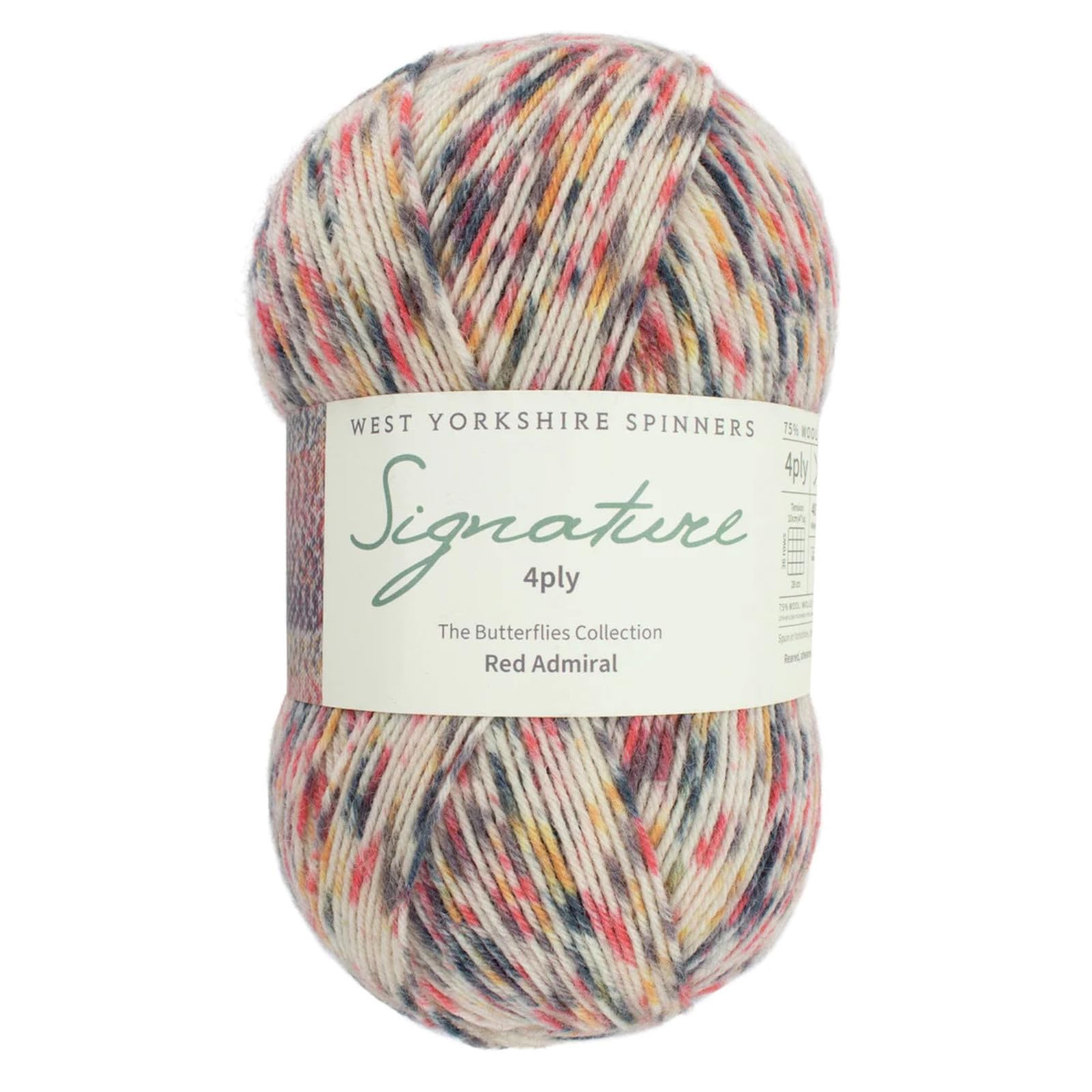 West Yorkshire Knitting Wool - Spinners Signature - 4 Ply - Sock Fingering British - 1241 Red Admiral
