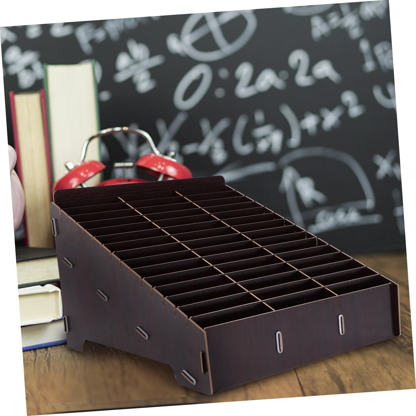 Gadpiparty Caja De Madera Organizadora Múltiples Compartimentos Para Teléfono Móvil y Smartphone Para Aula y Sala De Reuniones Estuche Compartimentos De Almacenamiento
