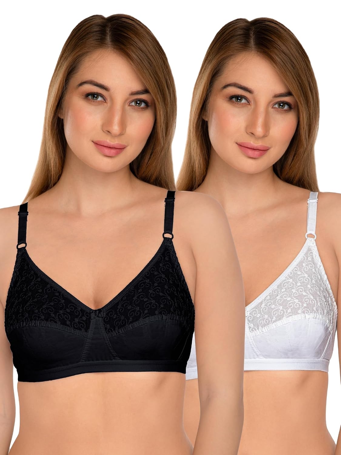 DAISY DEE Cotton Embroidered Non-Padded Wirefree Cut & Sew Cups Chicken Pattern Brassiere Women's Everyday Use Saree Bra -... - Review, Price and Buying Guide