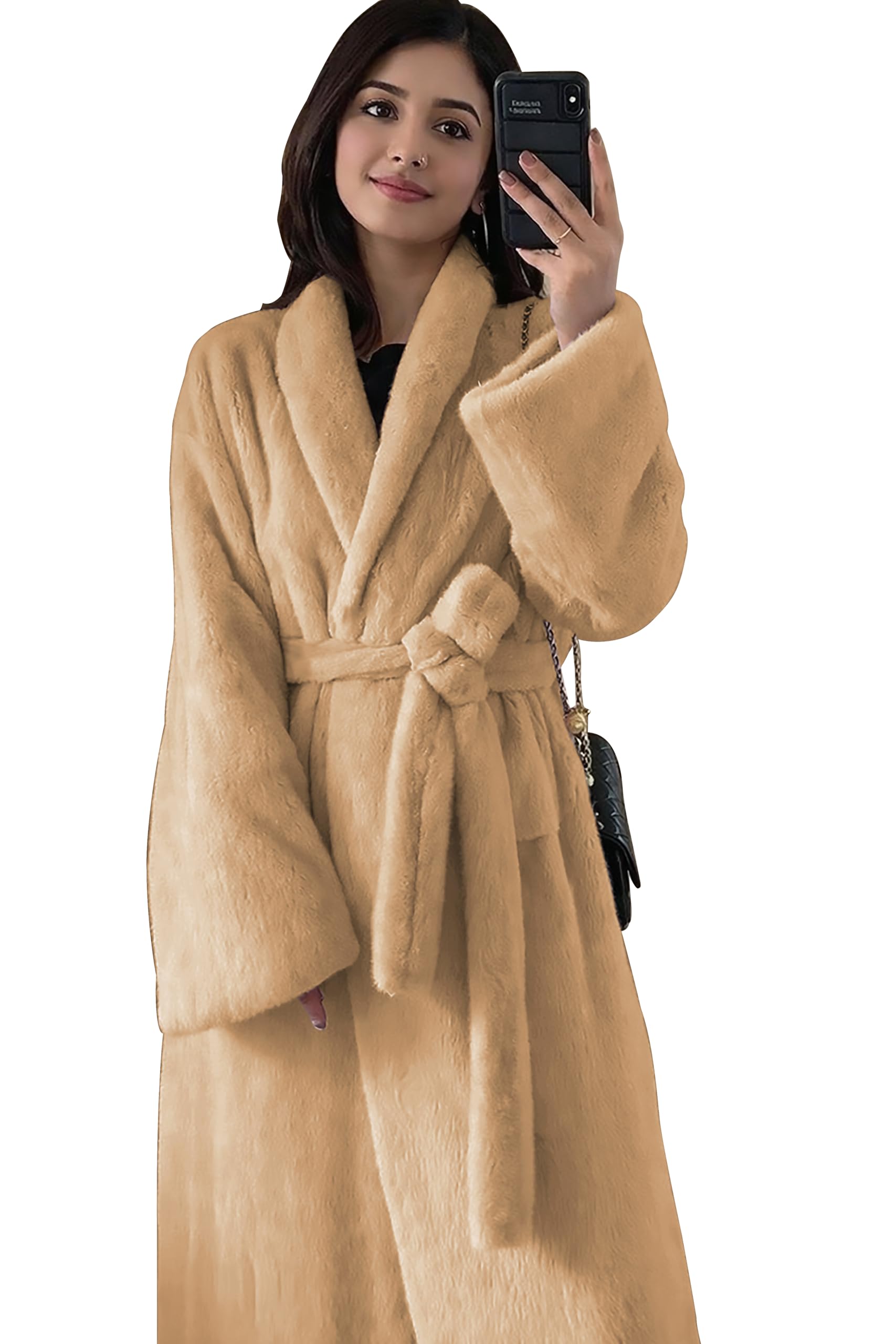 Premium soft Microfibre Plush Fleece Bathrobe for Men and women Full Length Soft Warm Dressing Gown with Shawl Collar and Waist Belt. Velvet & high Absorbent fabric-image-43