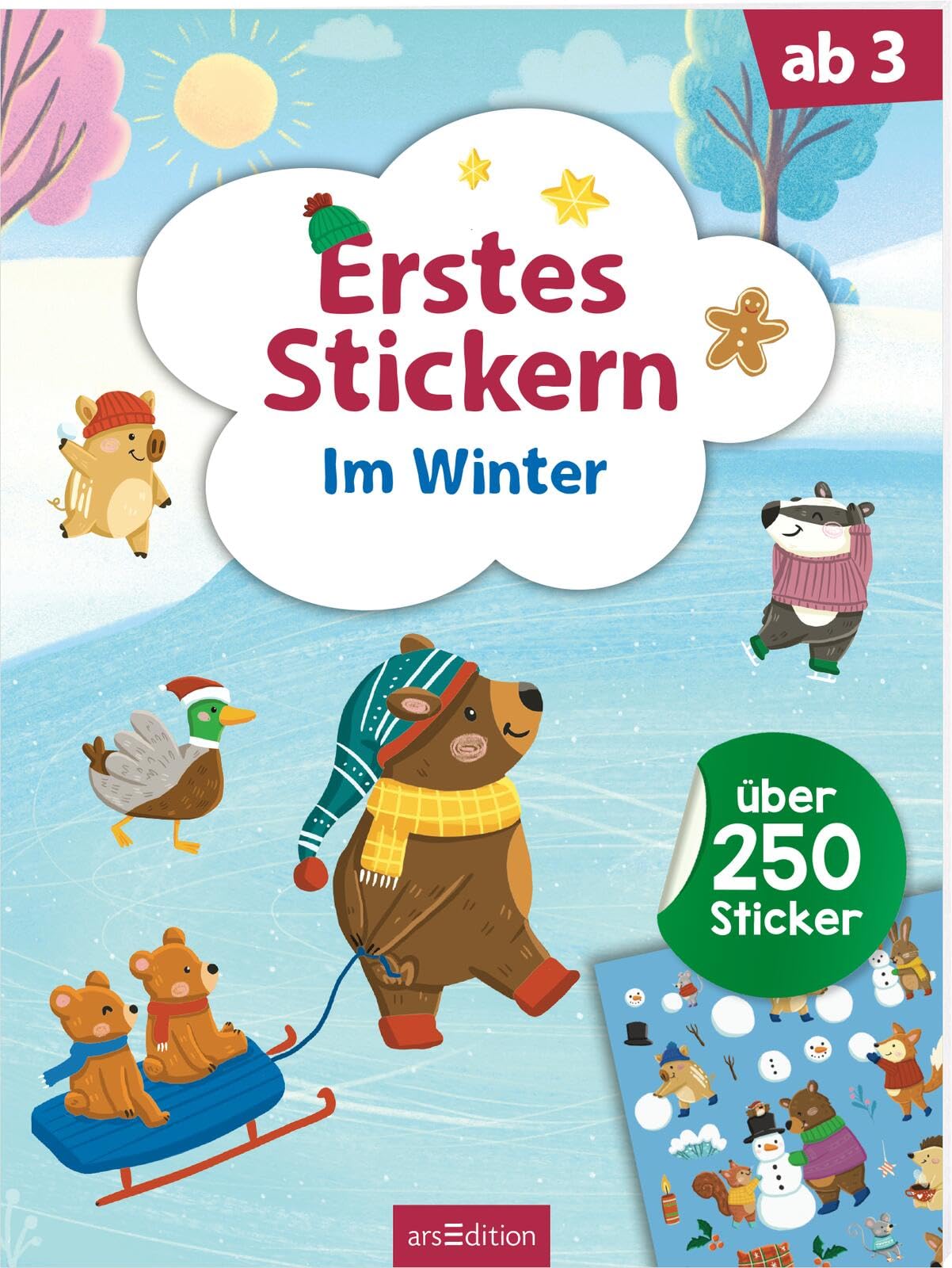 Erstes Stickern – Im Winter: Über 250 Sticker | Erstes Stickerheft für Kindergartenkinder ab 3 Jahren