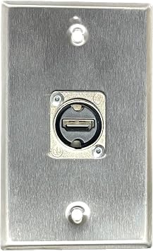 ProCraft SPL-1NHDMI-SS 1 Gang SS Wall Plate w/ Neutrik HDMI Feed-Thru