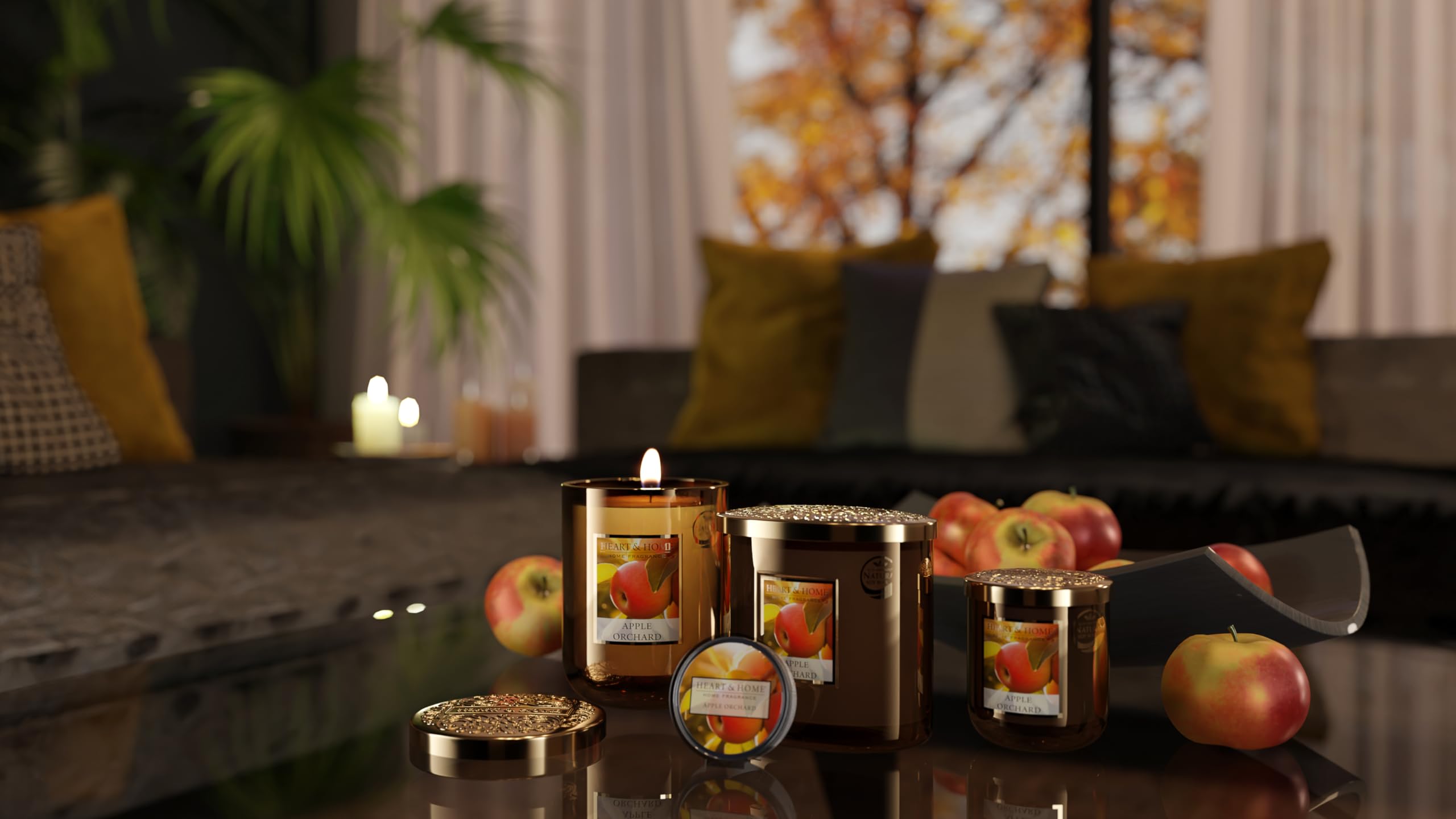 Candela Profumata Soia Heart & Home - Acqua Viva E Sottobosco, 75 Ore, Vaso Decorativo - Foto 3