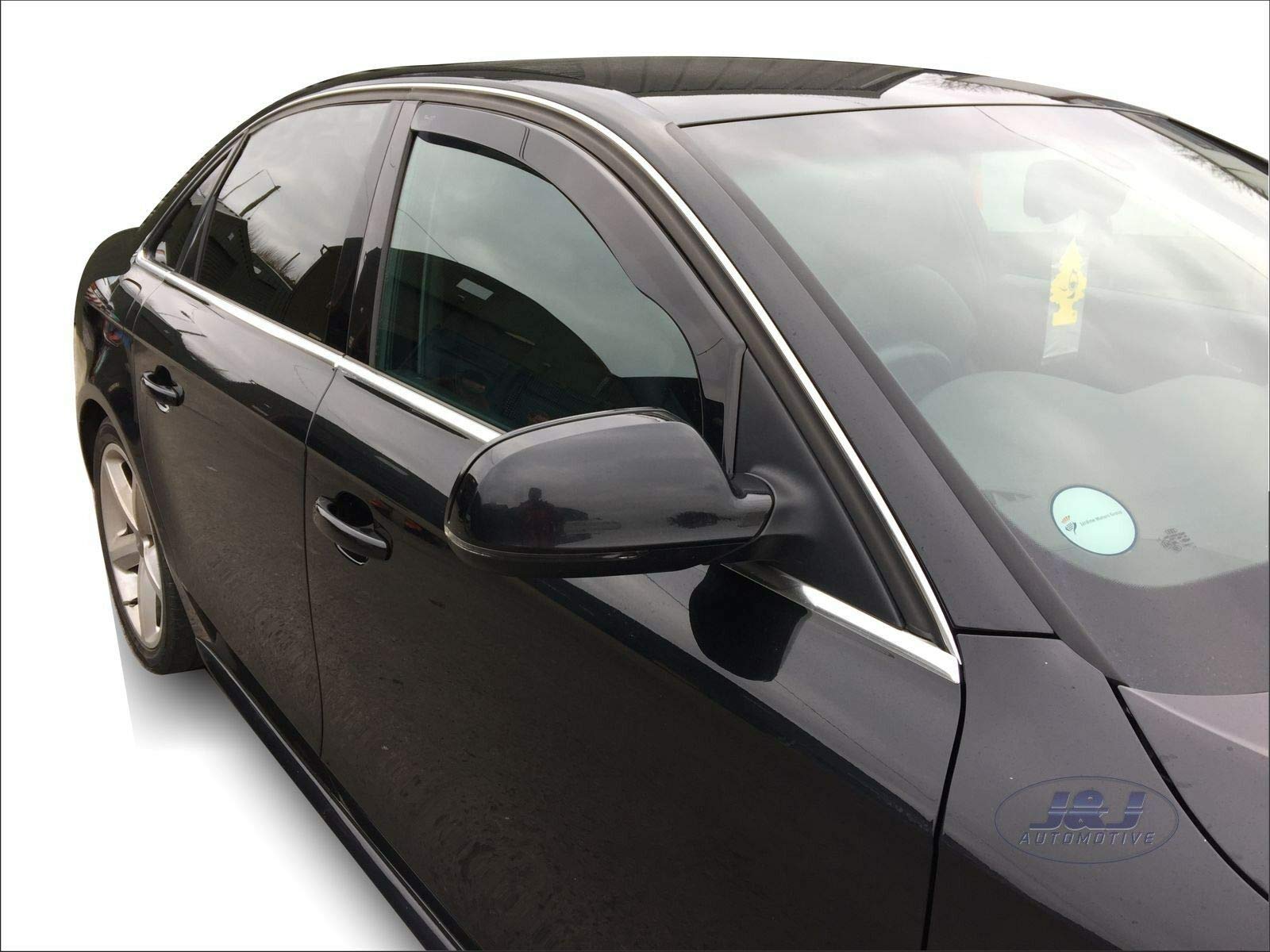 J&J AUTOMOTIVE Deflettori d'Aria per Audi A4 B8 4-Porte Berlina 2008-2015, Set da 2 Pezzi, Nero Fumé Oscurato Heko