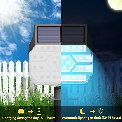 Miniatura 7 de Luces solares impermeables, 7 modos, luces solares de Navidad, 29 LED, coloridos focos solares para jardín, 2 formas de montaje, luces solares para