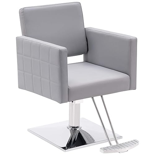 Miniatura 9 de BarberPub Silla de salón de peluquería clásica para estilista Silla de peluquería hidráulica Equipo de spa de belleza 8821 (blanco puro)