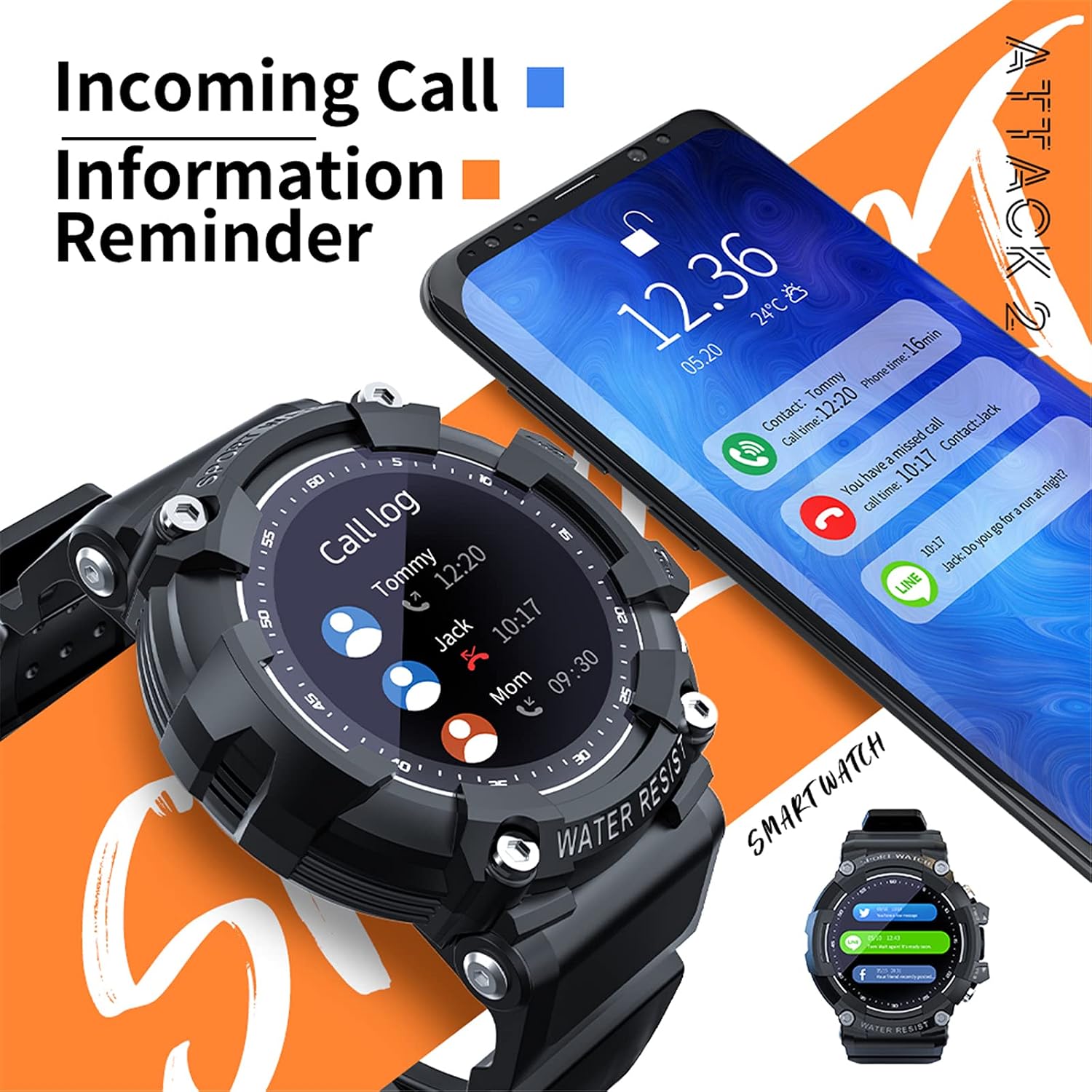 Amazon.com: LOKMAT Attack 2 reloj inteligente, reloj inteligente con  pantalla táctil, rastreador de fitness con monitor de frecuencia cardíaca,  impermeable IP68, reloj inteligente para hombres y mujeres para iPhone  Android (verde) :