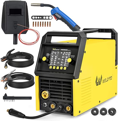 Weldpro MIG Welder, 200Amp 7-in-1 Gas MIG/Gasless