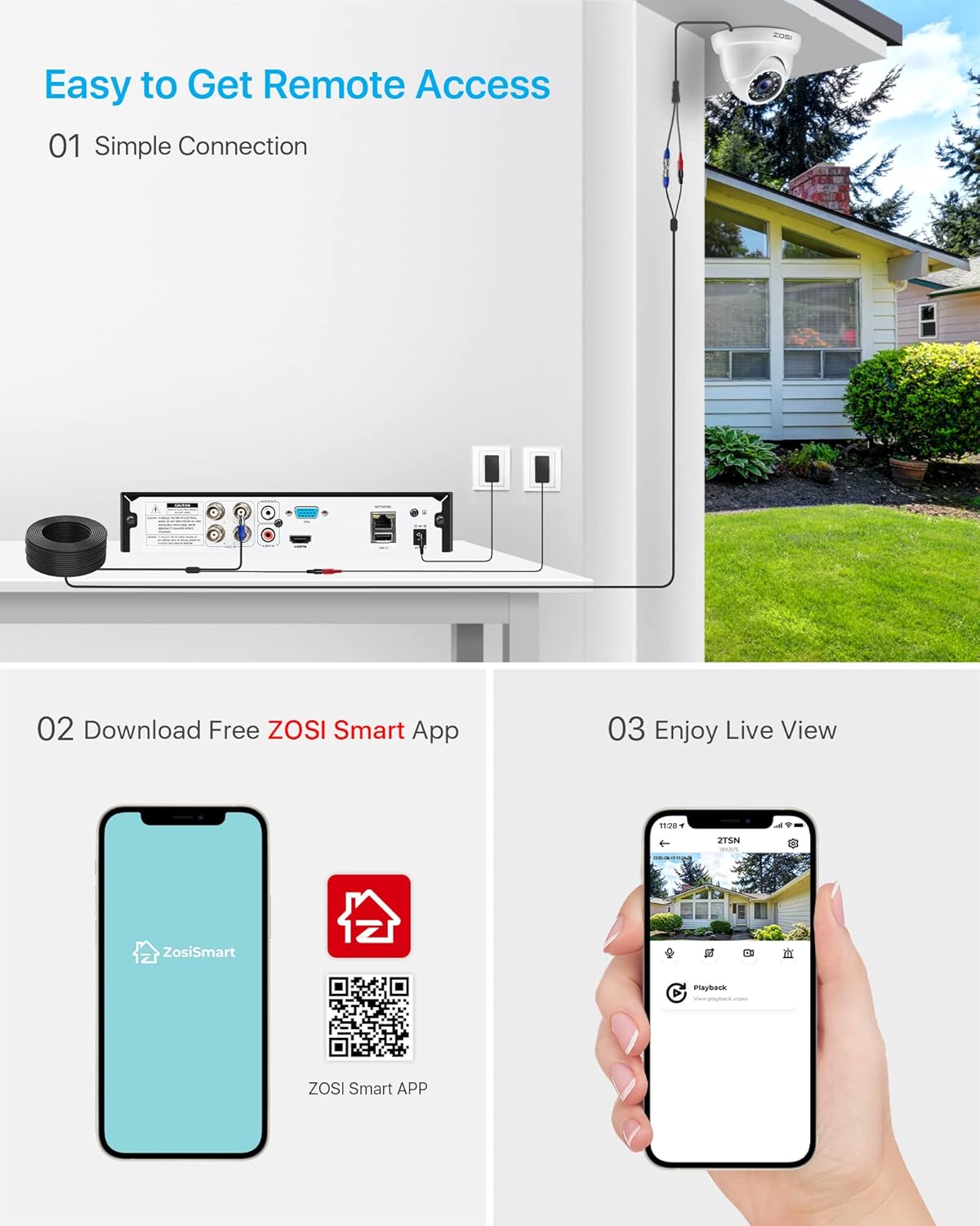 Uр Tо 40% оƒƒ ZOSI H.265+ Full 1080p Home Security Camera System,5MP Lite CCTV DVR Recorder 4 Channel and 4 x 2MP 1080P Weatherproof Surveillance Dome Camera Outdoor Indoor with 80ft Night Vision (No Hard Drive)
