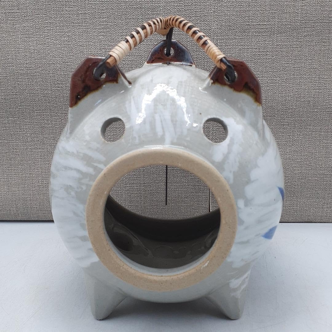 Amazon.co.jp: 伝統工芸 日本製 萬古焼 陶器 蚊取り線香 アシ絵 蚊取豚