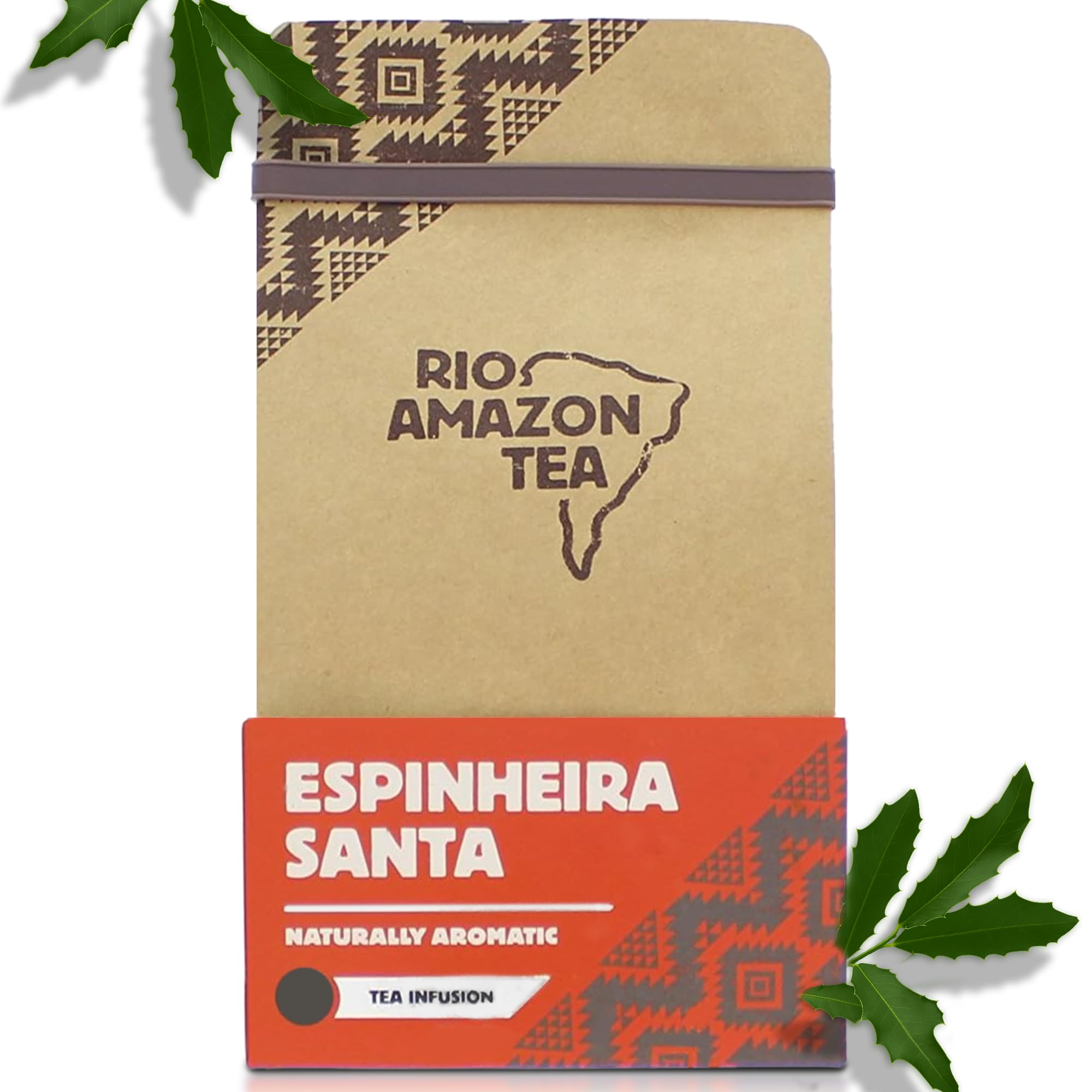 Espinheira Santa Tea Teabags – Cha de Espinheira Santa Leaves – Herbal Tea for Digestion & Stomach Support – Caffeine-Free – 90 Teabags – Pure Maytenus Ilicifolia – Holy Espinheira Tea