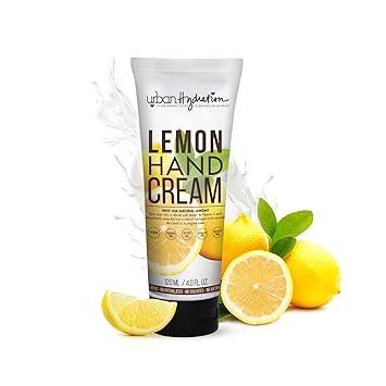 Urban Hydration Lemon Hand Cream, 4oz Moisturizing Hand Cream with Coconut Oil and Lemon Extract, for Dry and Rough Skin, Sulfate, Paraben, Dye, and Silicone-Free