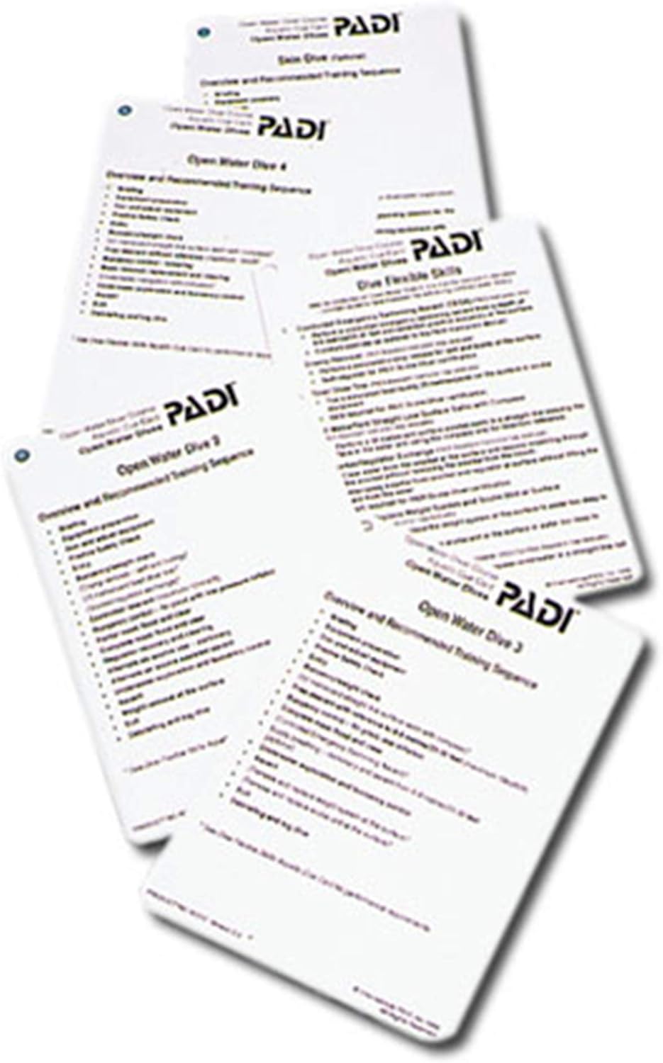 PADI Open Water Aquatic Cue Cards (5) (60202) Sports