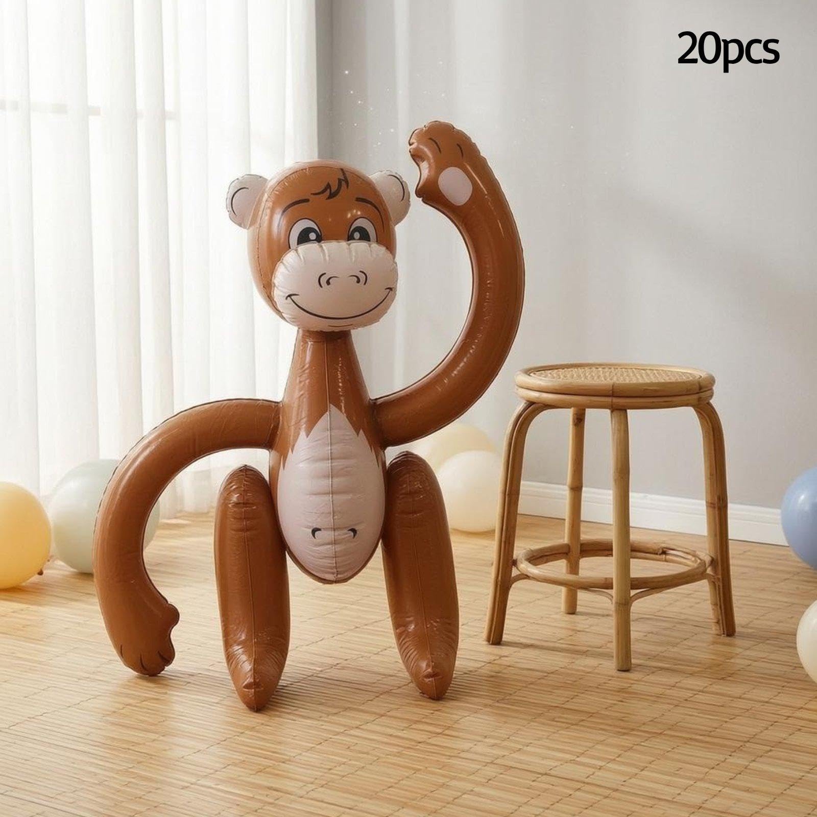 Amagogo 20 Accesorios inflables Mono para Fotos, adorables y novedosos artículos decoración para Fiestas Infantiles, Juguetes inflables