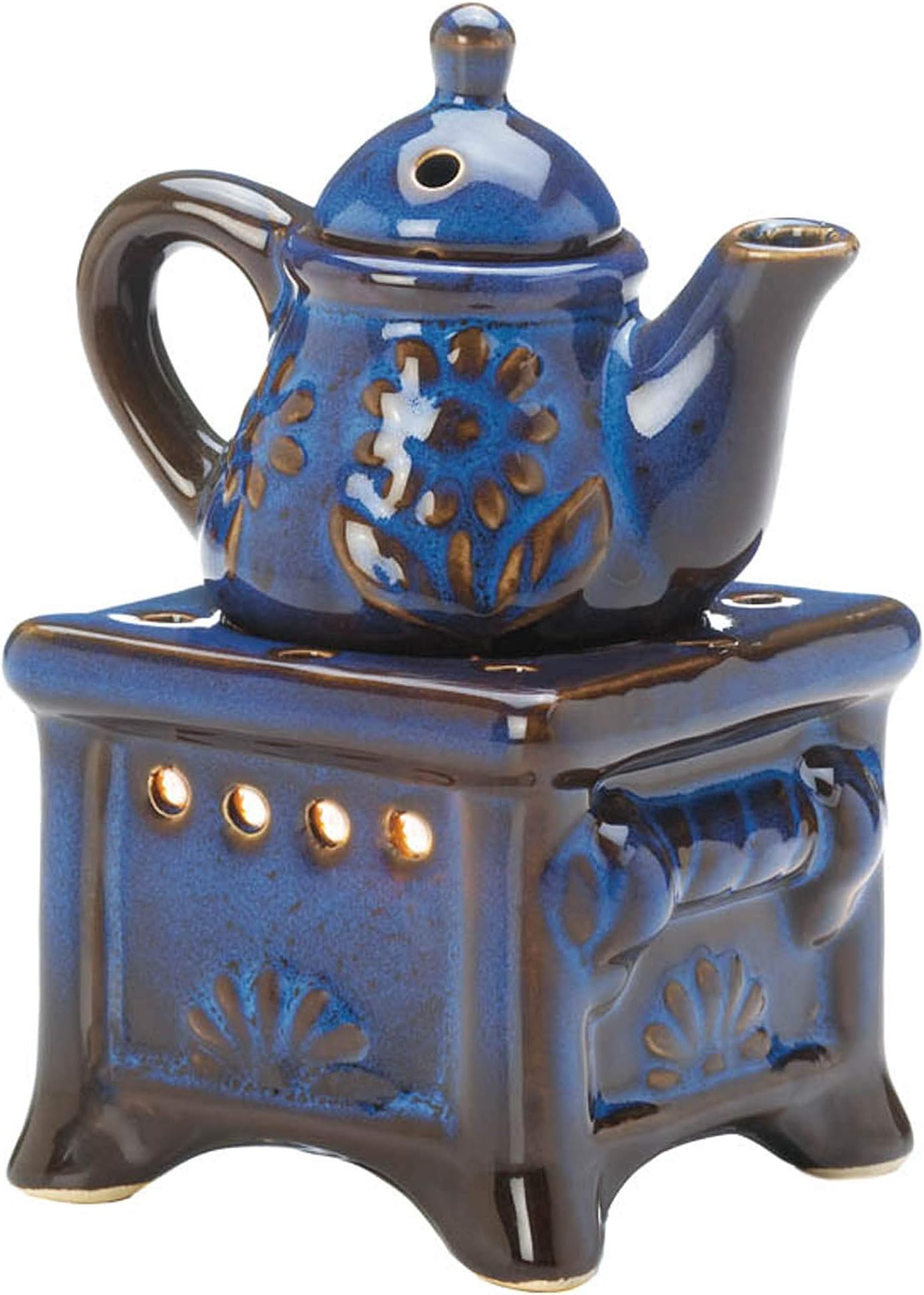 Koehler 10017714 5.375 Inch Teapot Stove Oil Warmer Blue