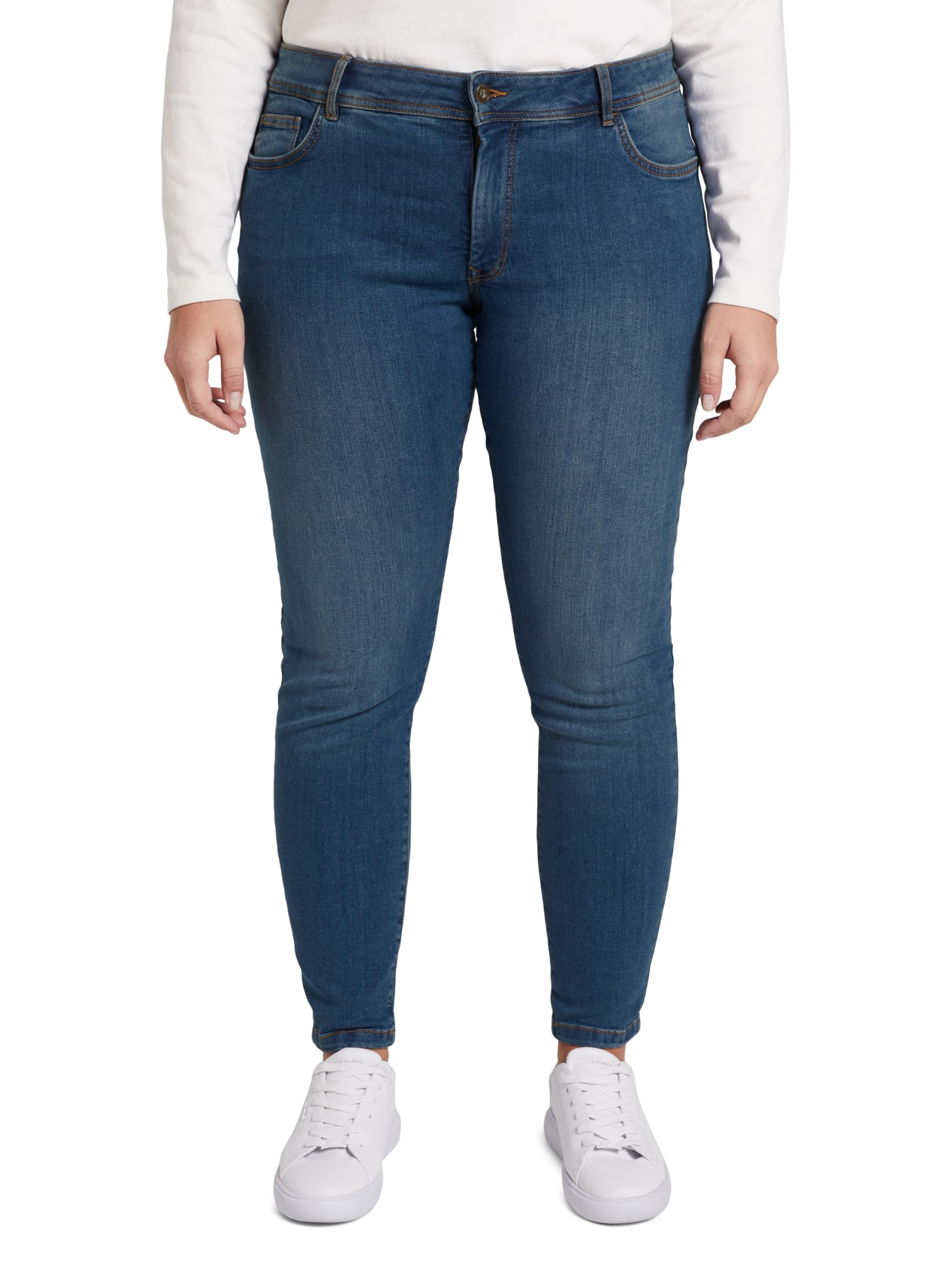 TOM TAILOR Damen 1013516 Plussize Skinny Jeans Mit Stretch, 10110 - Blue Denim, 46 EU