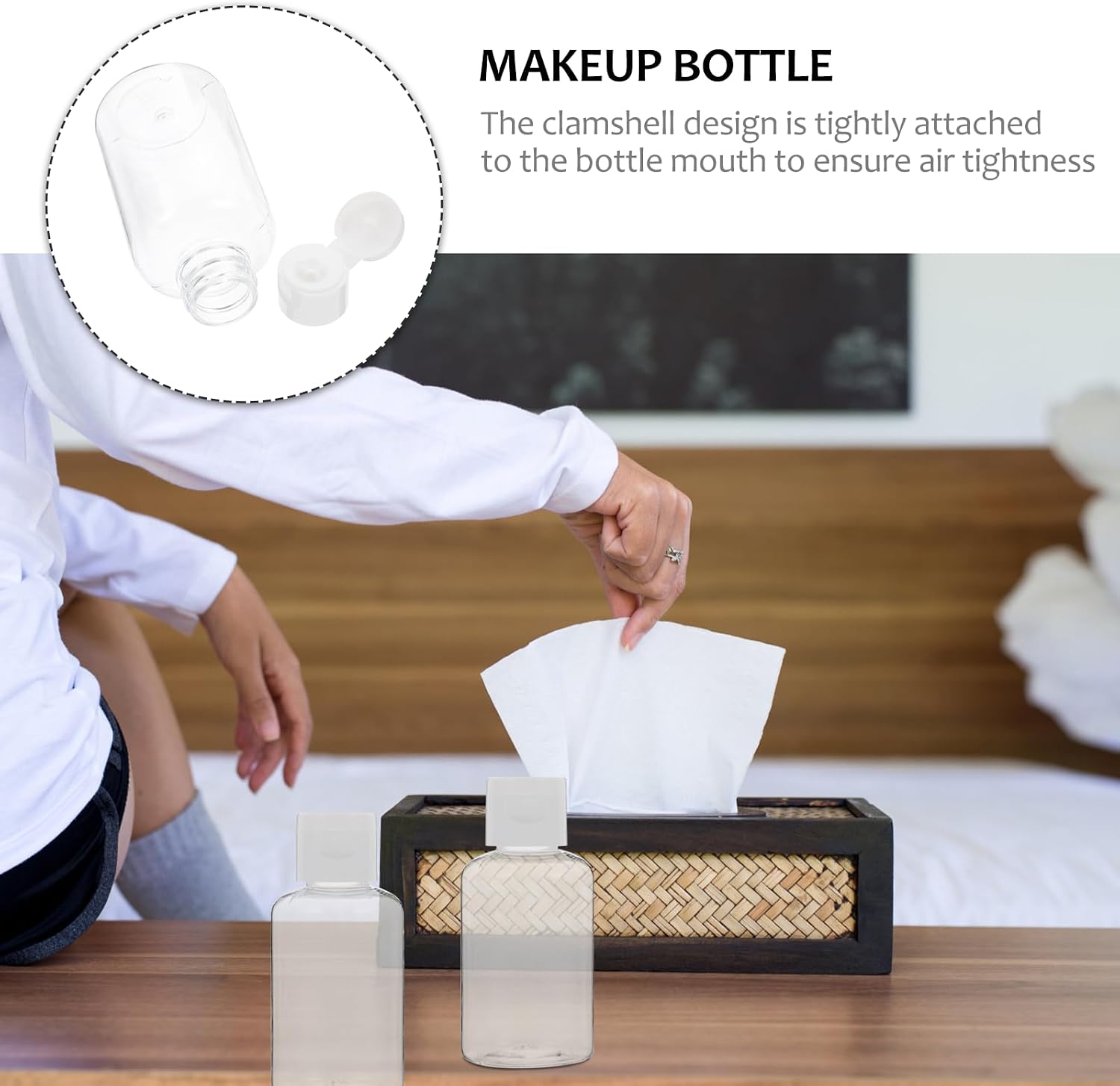 UKCOCO 36pcs Travel Size Reusable Plastic Bottles with Flip Cap Airtight Cosmetic Lotion Sample Bottles for Shampoo and Liquid Storage with Funnel