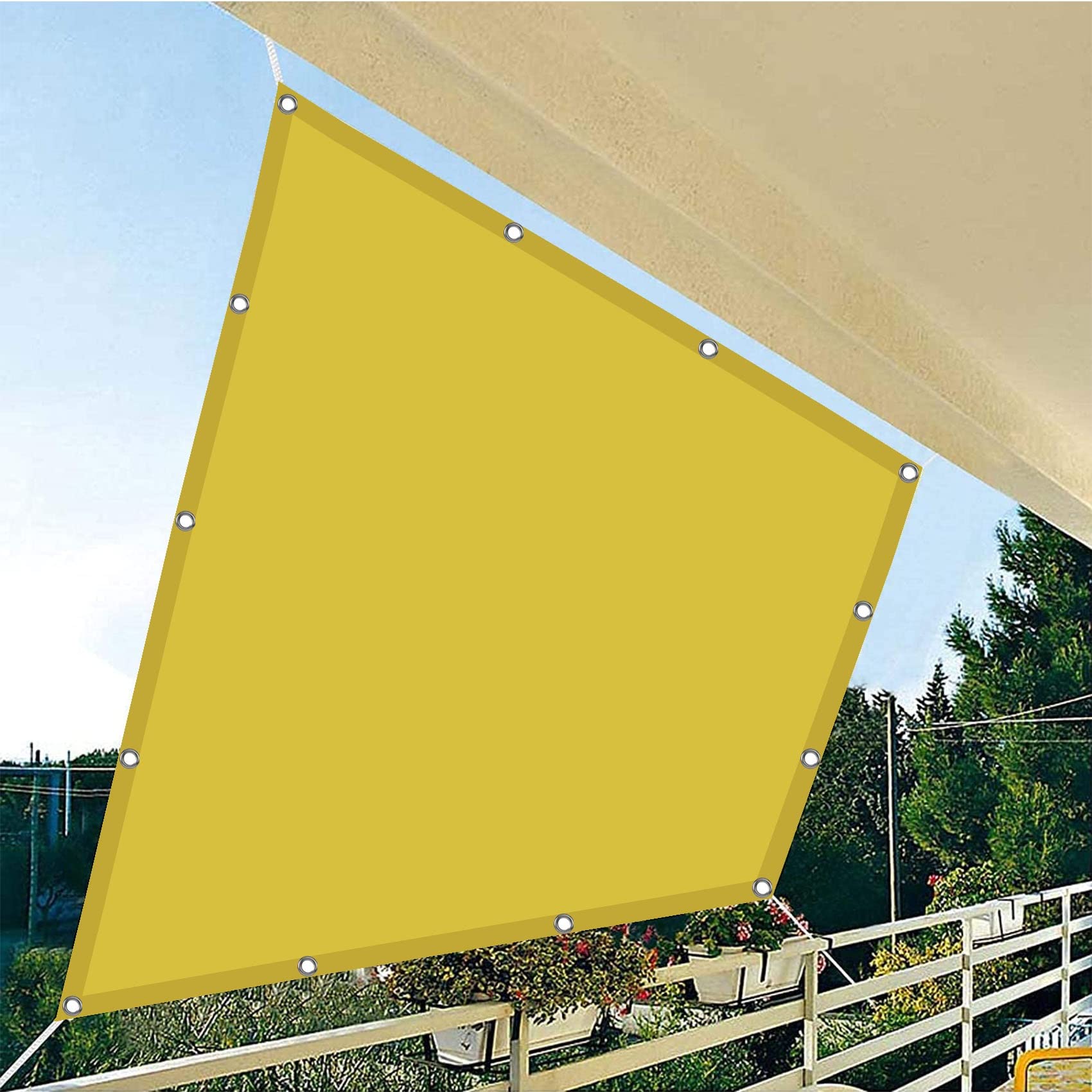 Voile d'ombrage rectangulaire durable et léger avec oeillets de fixation