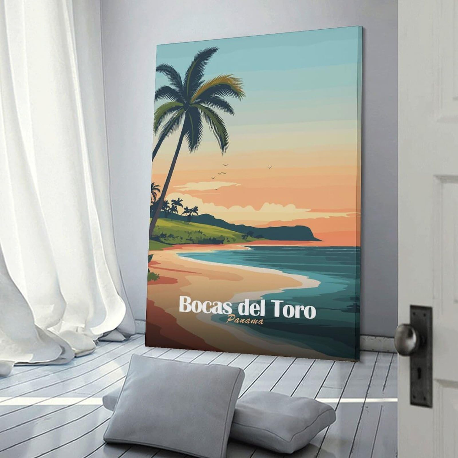 Junmoney Bocas Del Toro, Panama Wall Picture Print 24x36inch(60x90cm), for Lounge Decor, Offices Or Entryway Styling, Versatile Wall Decor for Many Rooms