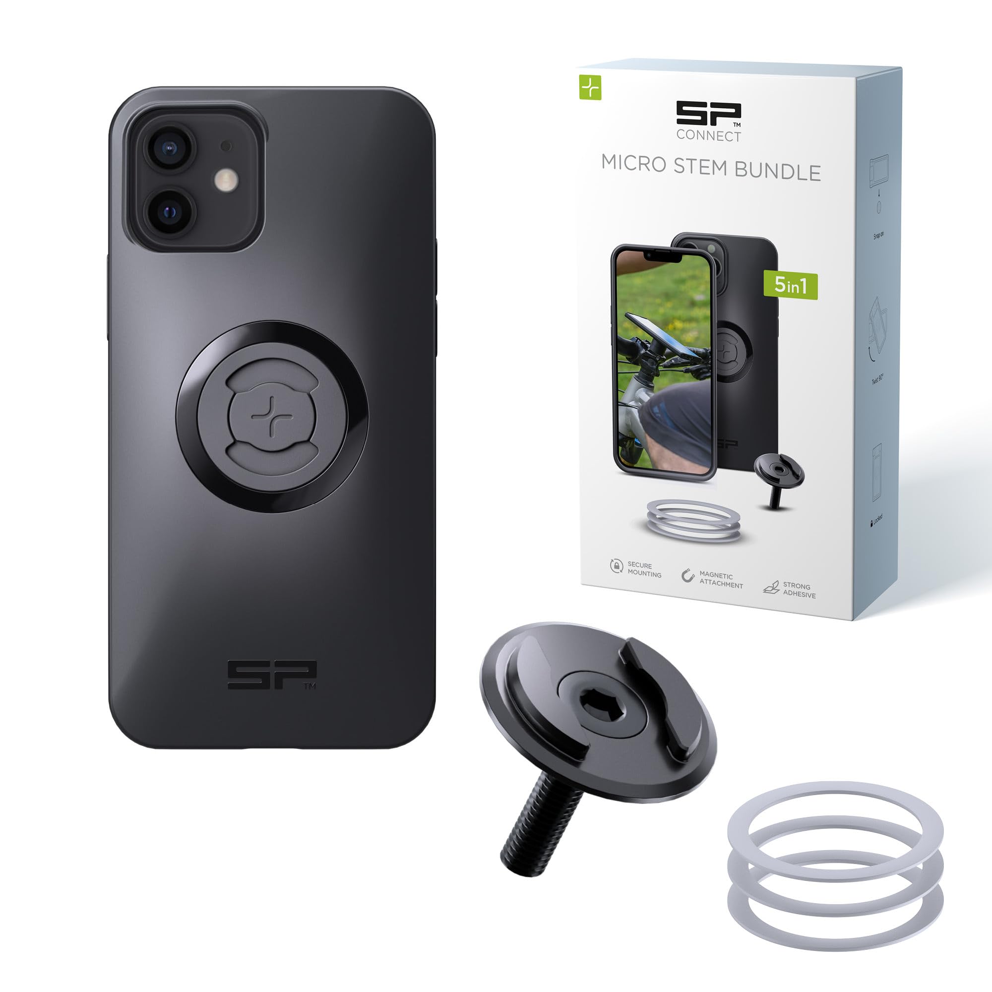 SP CONNECT Micro Stem Bundle | SPC+ | für iPhone 12 Pro/12 Handy Halterung für den fahrradlenker | Smartphone Halterung Fahrrad