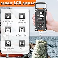 Vista 4 de SNAIL TRAIL Báscula de pescado con pinza para labios, báscula de torneo de 50 libras con 8 contenedores de almacenamiento, báscula digital