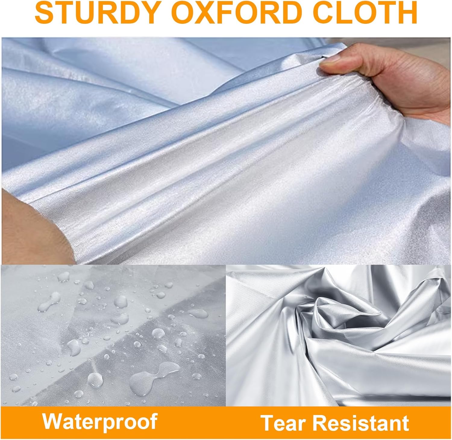 Motorcycle Seat Cover Sun Protection Cover Lightweight Half Covers Outdoor Sun Dust Covers UV Protection for Most Motorcycles Full Dress Touring Cruiser - Silver L L Silver