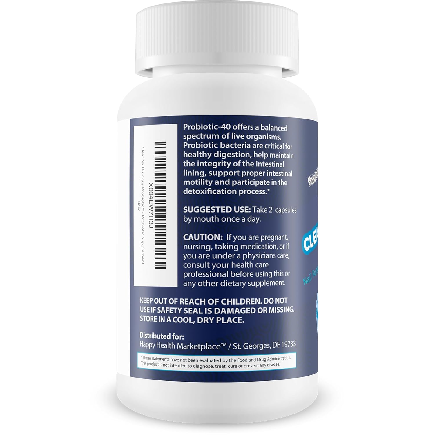 Clear Nail Fungus Probiotic - Best Natural Fungus Treatment Pills for Toenail and Nail Fungus Removal