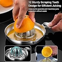 Vista 3 de Lemon Squeezer Stainless Steel, Heavy Duty Hand Manual Citrus Juicer, Premium Orange Lime Fruit Squeezer, Robust Reamer Rotation 2 Pour Spout 200ML
