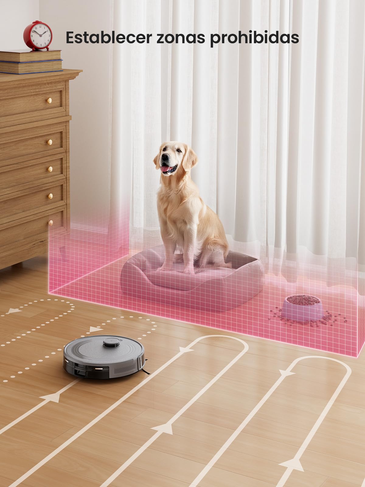 Lefant M2 Robot Aspirador y Fregasuelos 6000Pa, 160min Automático,Navegación Láser, Evitación PSD, Limpieza Personalizada, App/Alexa/WiFi, Ideal para Limpiar Mantas y Pelos Mascotas