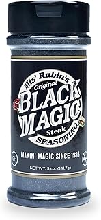 MIS' RUBIN'S BLACK MAGIC SEASONING Charcoal Seasoning for Steak Meat - BBQ seasonings and rubs for smoking and grilling spices - Spices and Seasonings For Grilling - 5 Oz. BBQ Seasoning Shaker