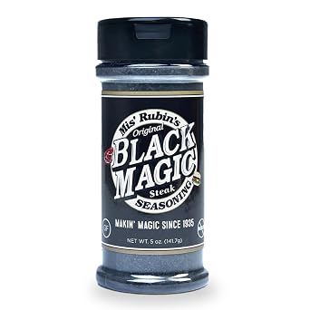 MIS' RUBIN'S BLACK MAGIC SEASONING Charcoal Seasoning for Steak Meat - BBQ seasonings and rubs for smoking and grilling spices - Spices and Seasonings For Grilling - 5 Oz. BBQ Seasoning Shaker