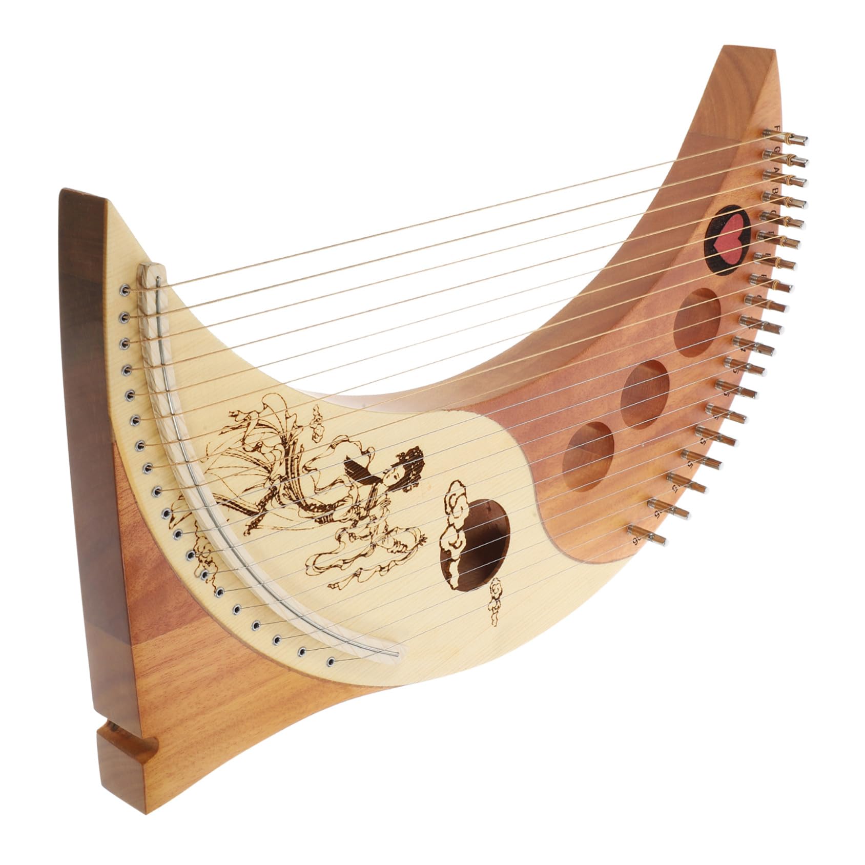 Toddmomy 19-Saitige Holzharfe mit Stimmschlüssel Tragbare Lyre Harp Instrument Warme Klangqualität für Anfänger und Kinder