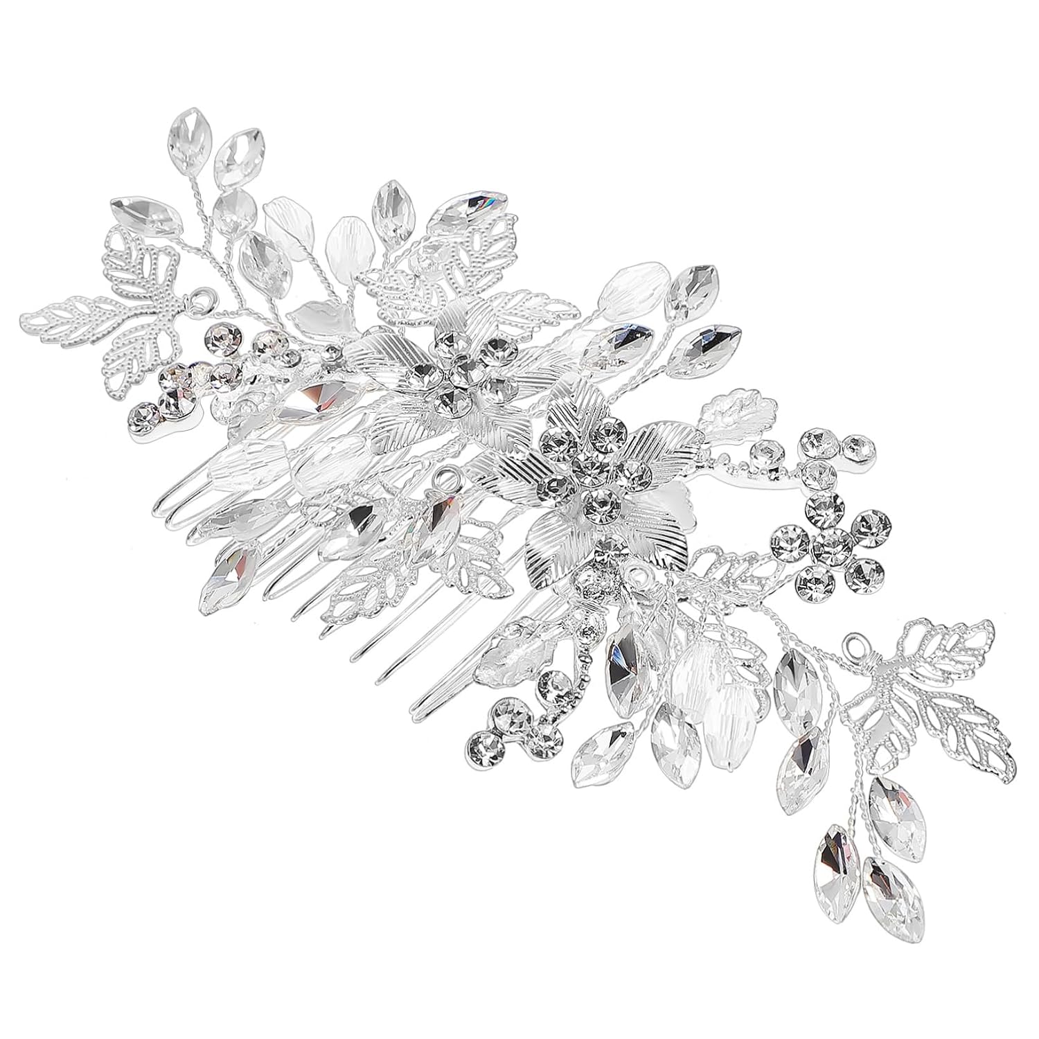 Floral Decorative Hair Combs Rhinestone Side Comb Women Bridal Wedding Accessory
