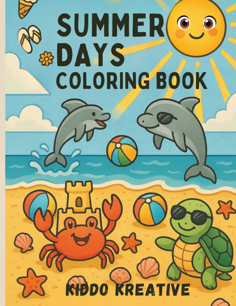 Summer Days Coloring Book for Kids Ages 3–7: Fun Summer-Themed Coloring Pages with Beach, Ocean Animals & Sunny Adventures for Preschool and Kindergarten Kids