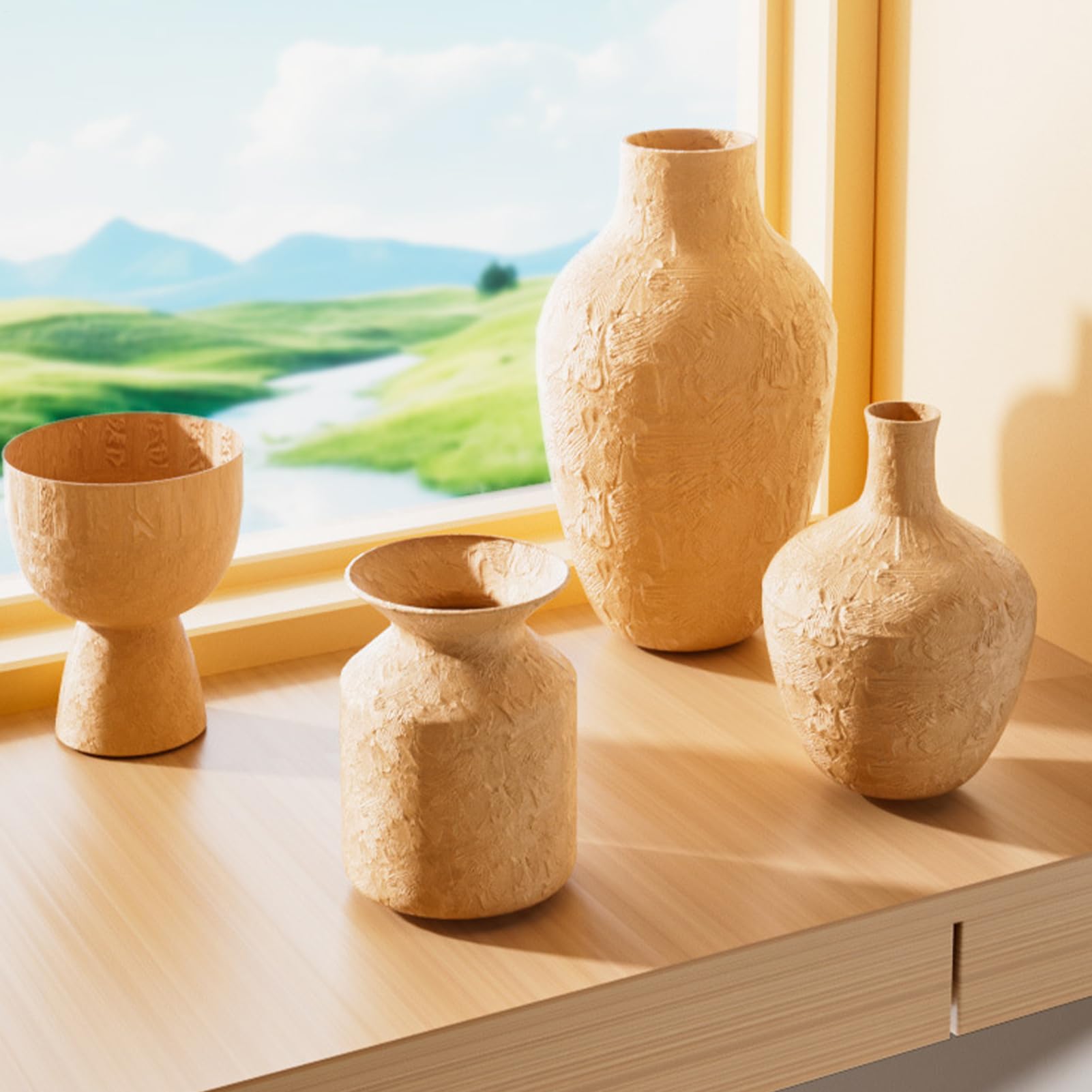 Pottery Kit, Clay Wheel, Air Dry Sculpting Set, Handmade Ceramics Tools, Beginner Craft Supplies for Adults and Kids, Creative Art Project, Studio Activity 5.12x5.12x5.91 Inch