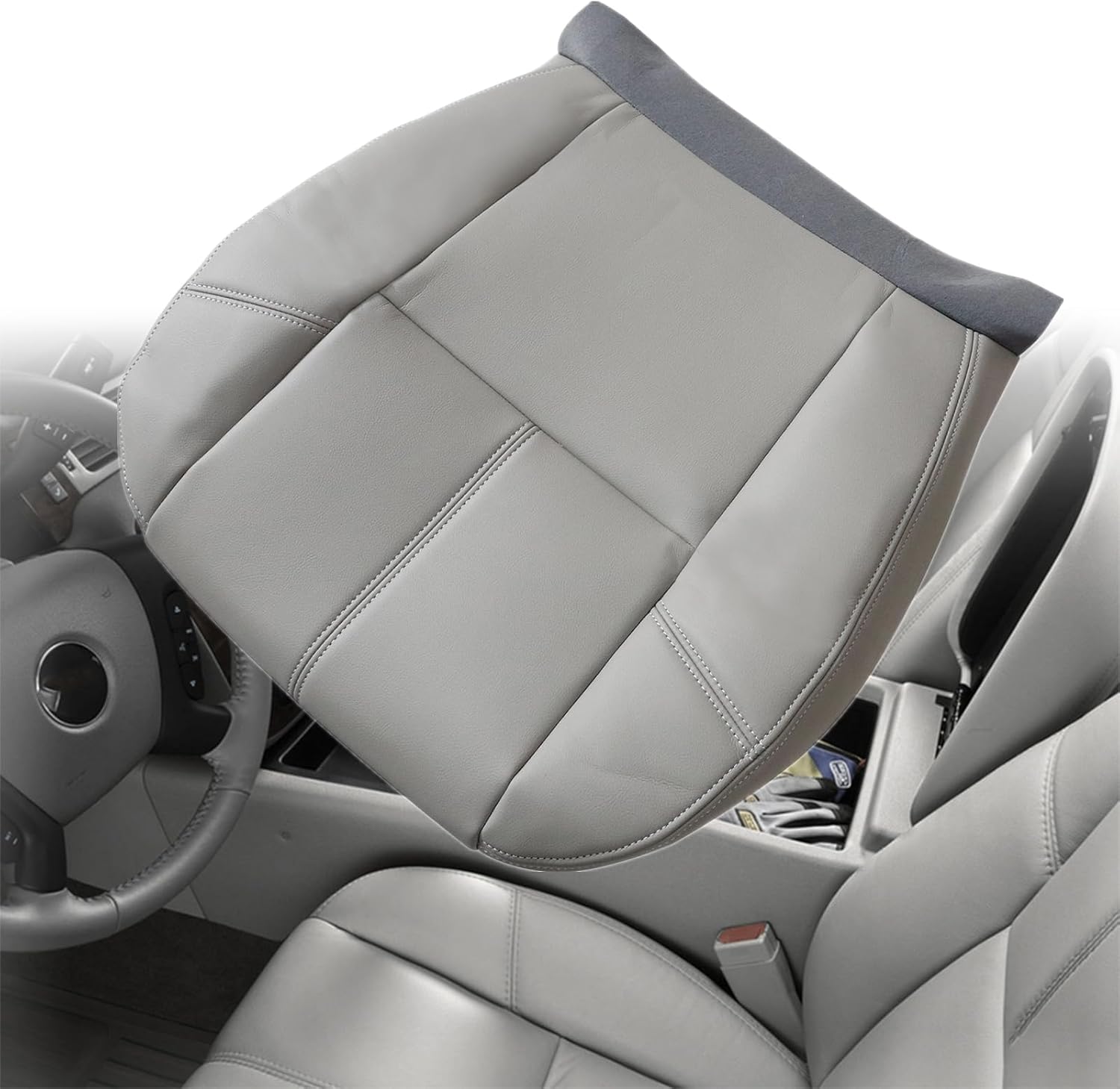 NLQR Front Driver and Passenger Side Bottom and Top Replacement Seat Covers & Driver Seat Foam Compatible with Chevy Silverado Tahoe Suburban Avalanche GMC Sierra Yukon XL 2007-2014