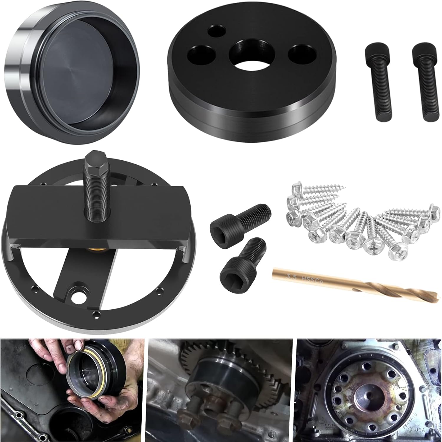 Front & Rear Crankshaft Seal and Wear Sleeve Remover & Installer Tools Set Fits for Cummins 3.9L 5.9L 6.7L Engines, Directly Replaces for OEM Part Number 3164660 1338 5046